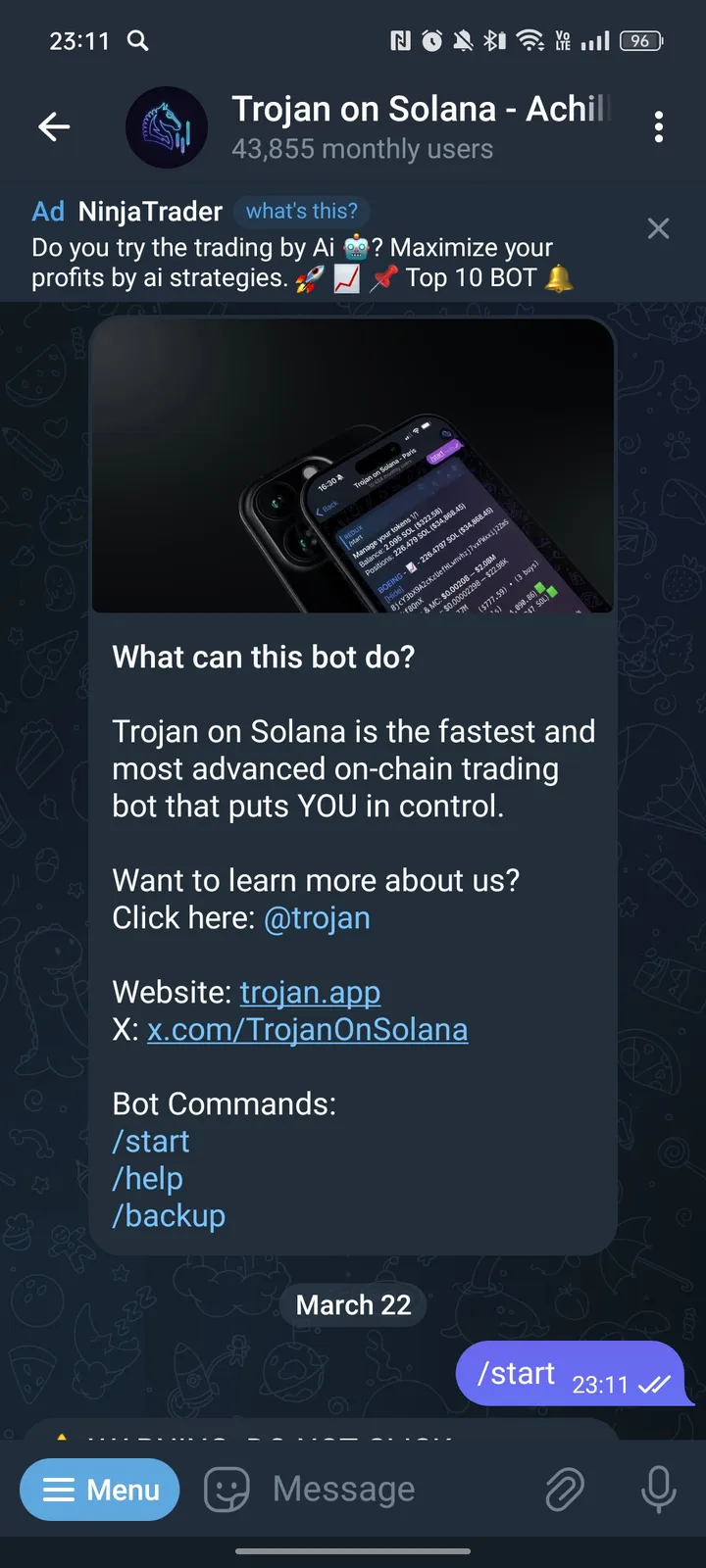 Trojan on Solana - Achilles — Screenshot 1