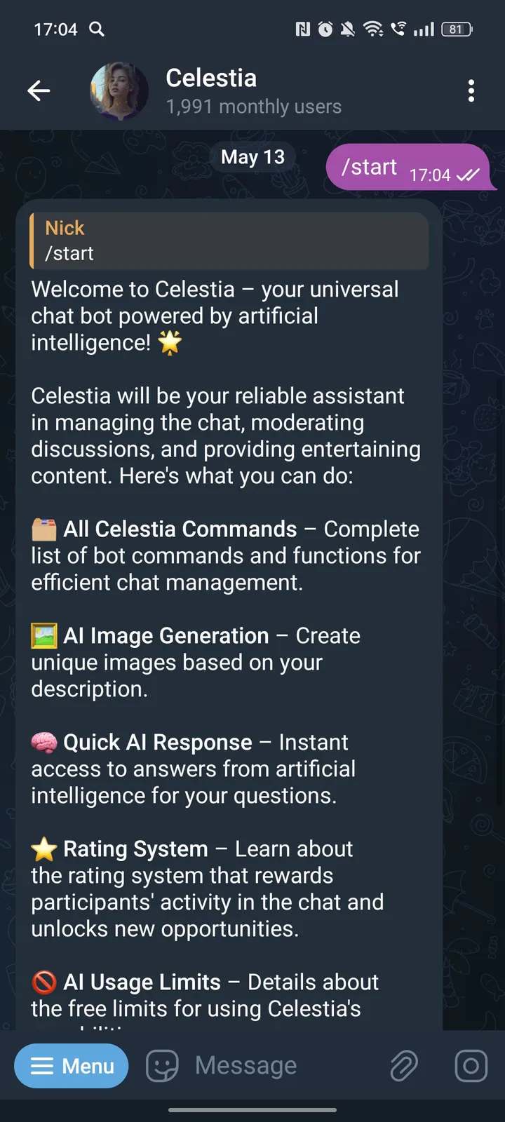 Celestia — Screenshot 2