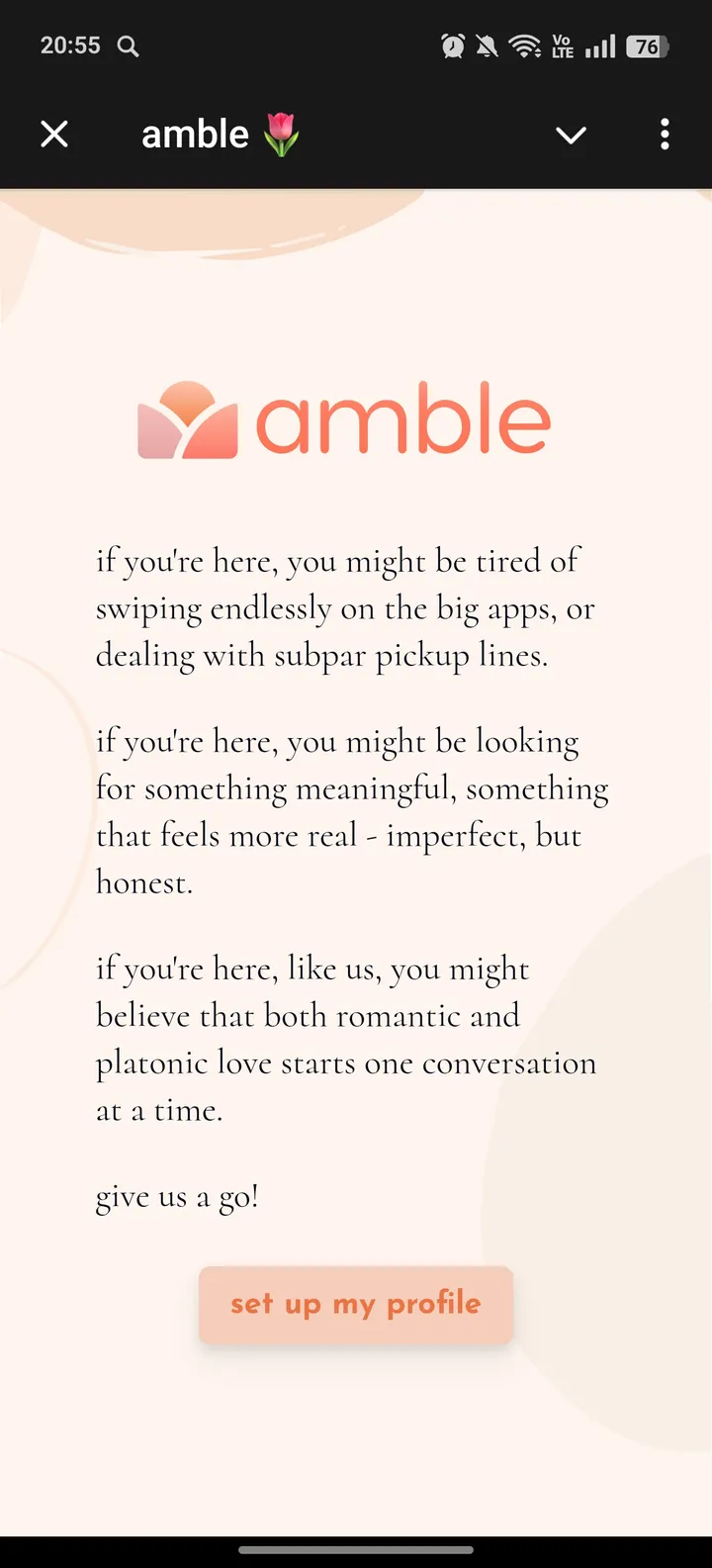 amble 🌷 — Screenshot 1