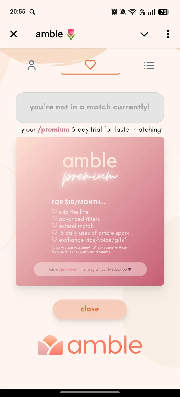 amble 🌷 — Screenshot 3