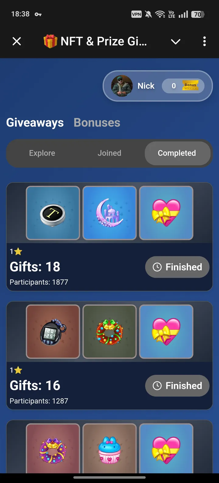 🎁 NFT & Prize Giveaways | AuraGifts — Screenshot 3