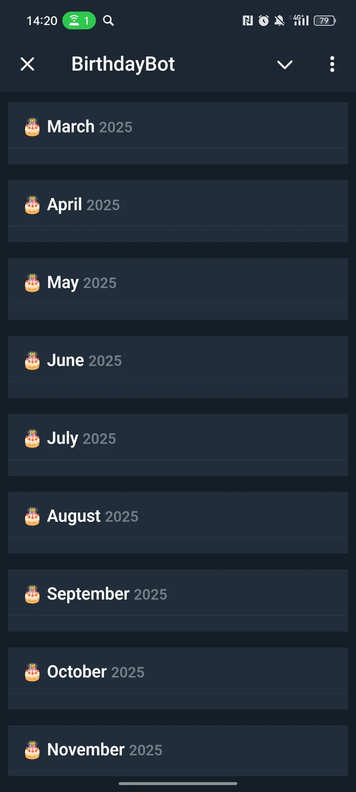 BirthdayBot — Screenshot 2