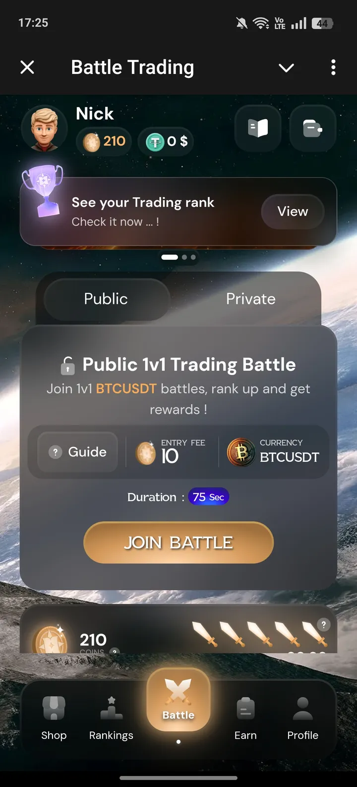 Battle Trading — Screenshot 1