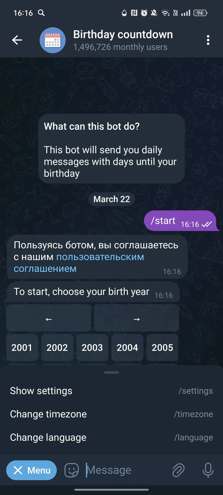 Birthday countdown — Screenshot 2