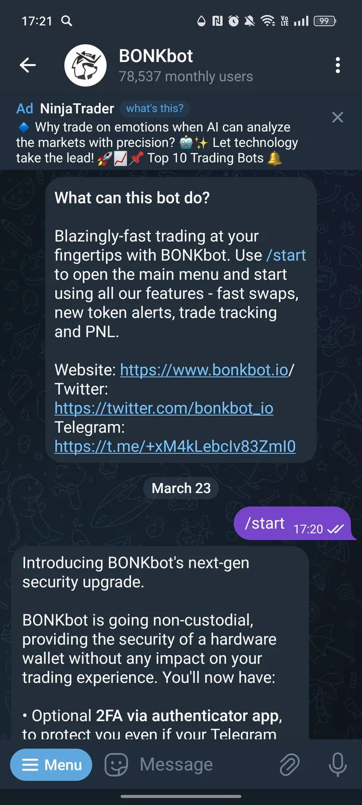 BONKbot — Screenshot 1