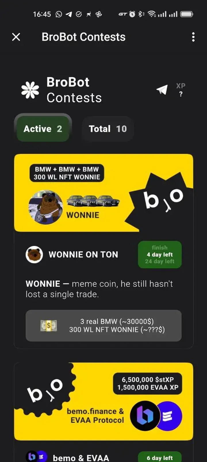 BroBot Contests — Screenshot 1