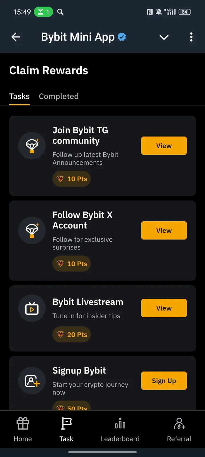 Bybit Mini App — Screenshot 2