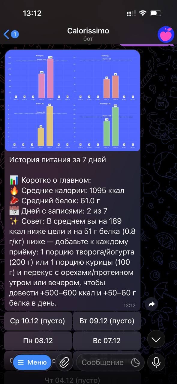 Calorissimo — Screenshot 2
