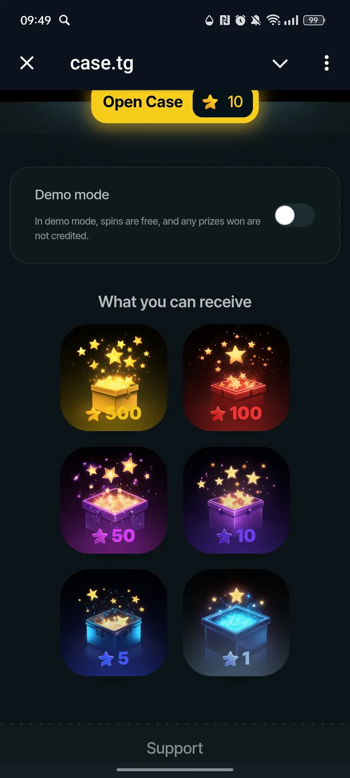 case.tg — Screenshot 2