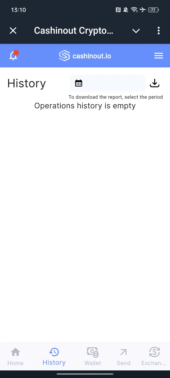 Cashinout Crypto and Fiat wallet — Screenshot 2