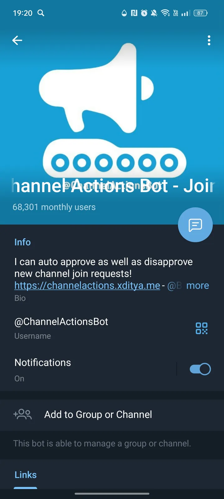 Channel Actions Bot - Join Approver (Auto Approve Join Requests) — Screenshot 4
