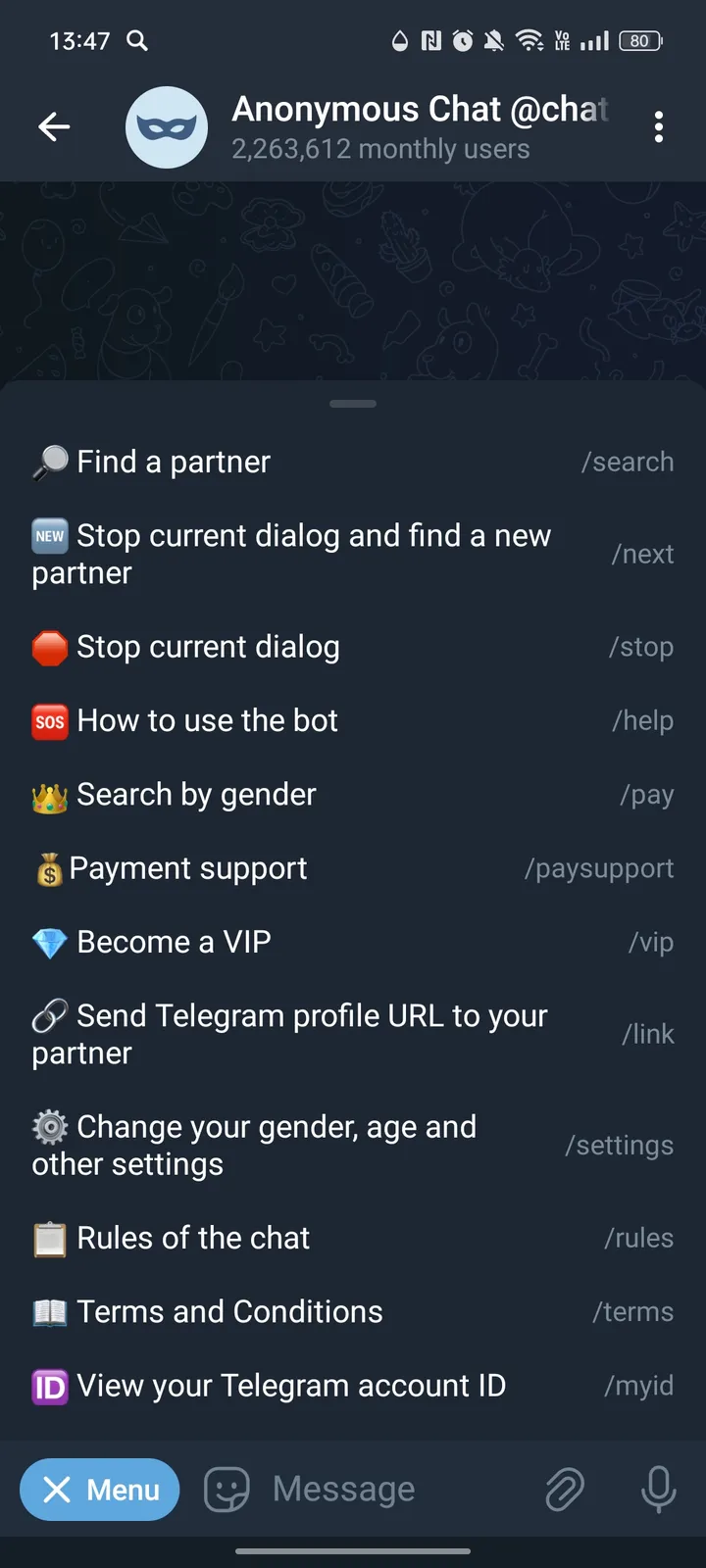 Anonymous Chat @chatbot — Screenshot 2