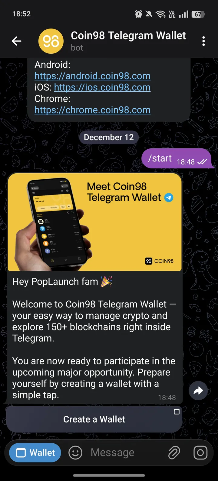 Coin98 Telegram Wallet — Screenshot 4