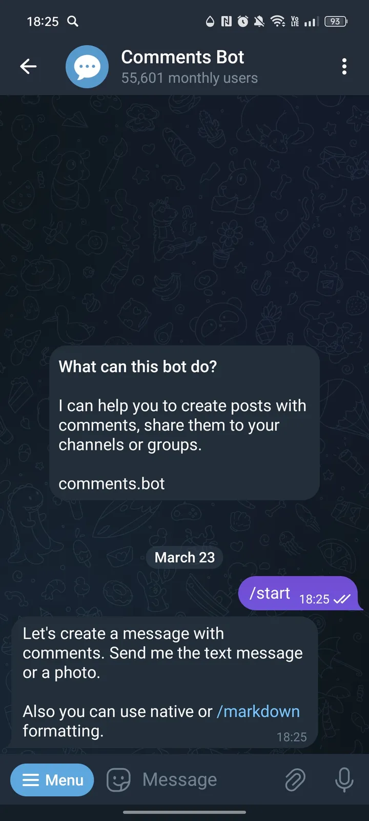 Comments Bot — Screenshot 1