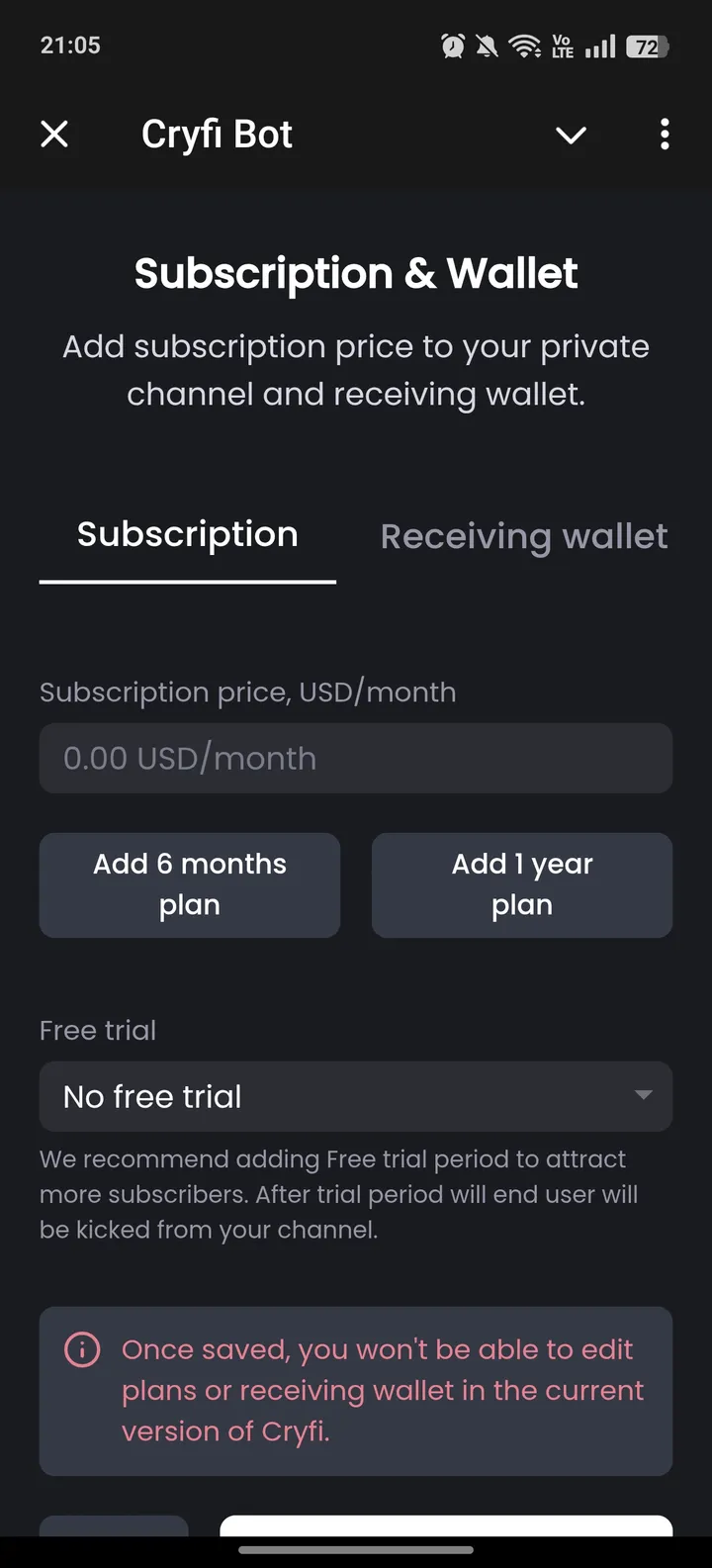 Cryfi Bot — Screenshot 2