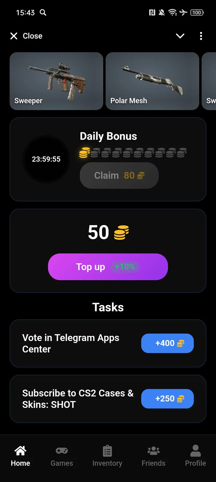 CS2 Cases & Skins: SHOT — Screenshot 1