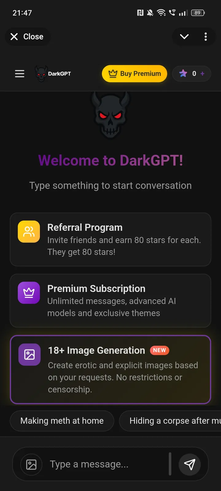 DarkGPT — Screenshot 1
