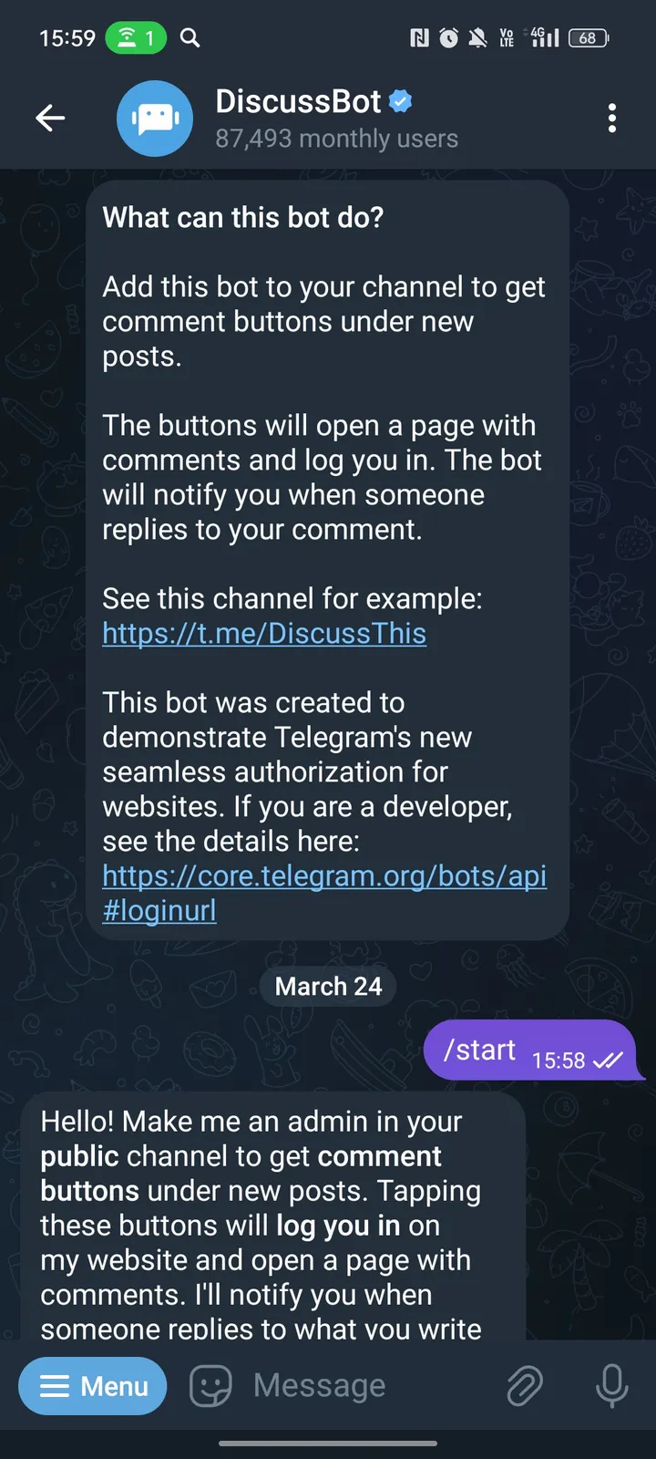 DiscussBot — Screenshot 1