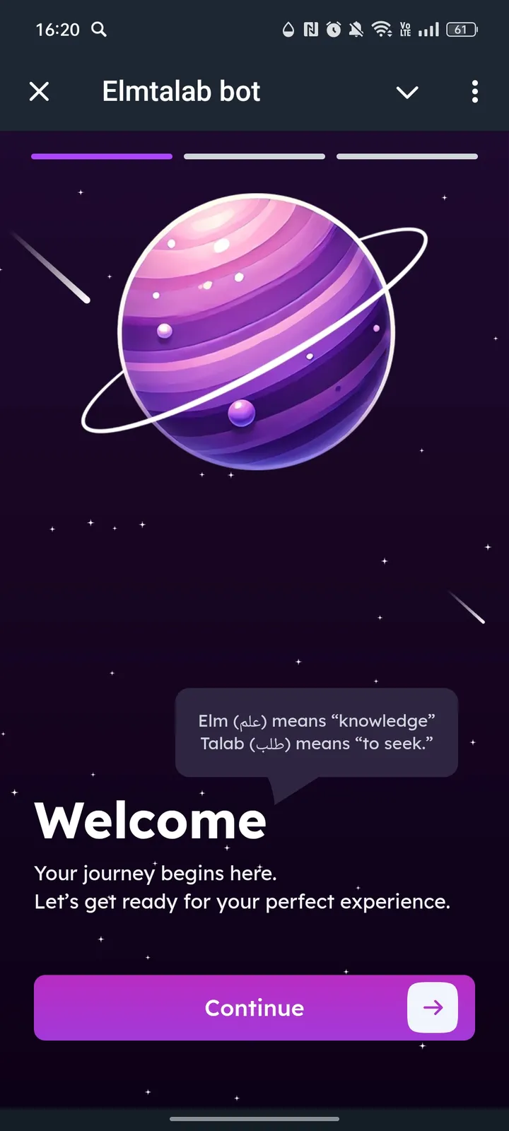 Elmtalab bot — Screenshot 1