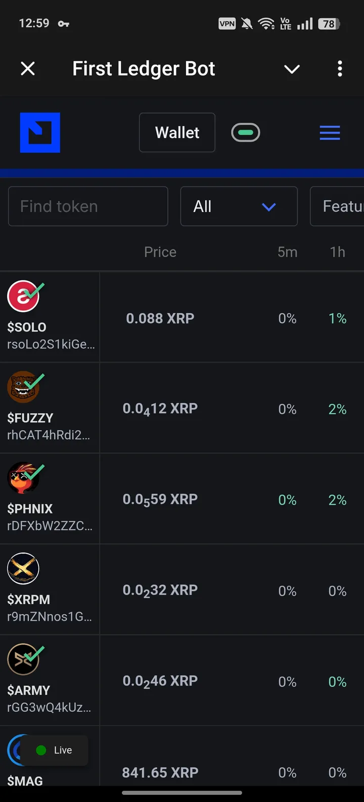 First Ledger Bot — Screenshot 2