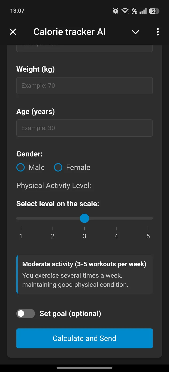 Calorie tracker AI — Screenshot 2