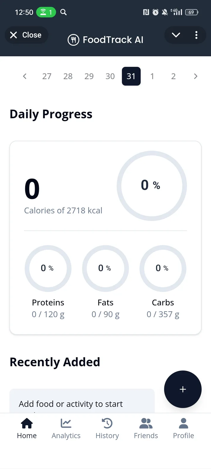 FoodTrack AI — Screenshot 1