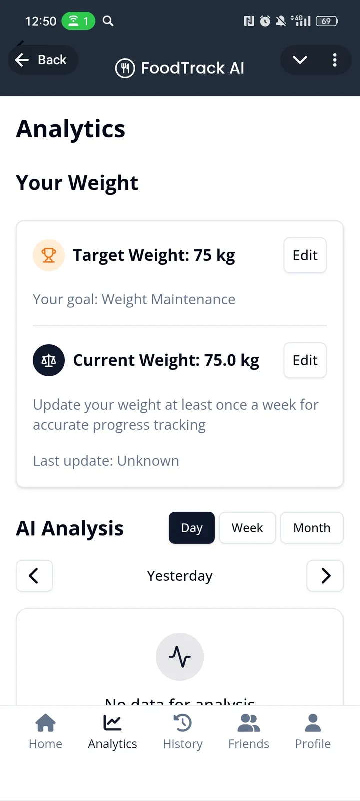 FoodTrack AI — Screenshot 2