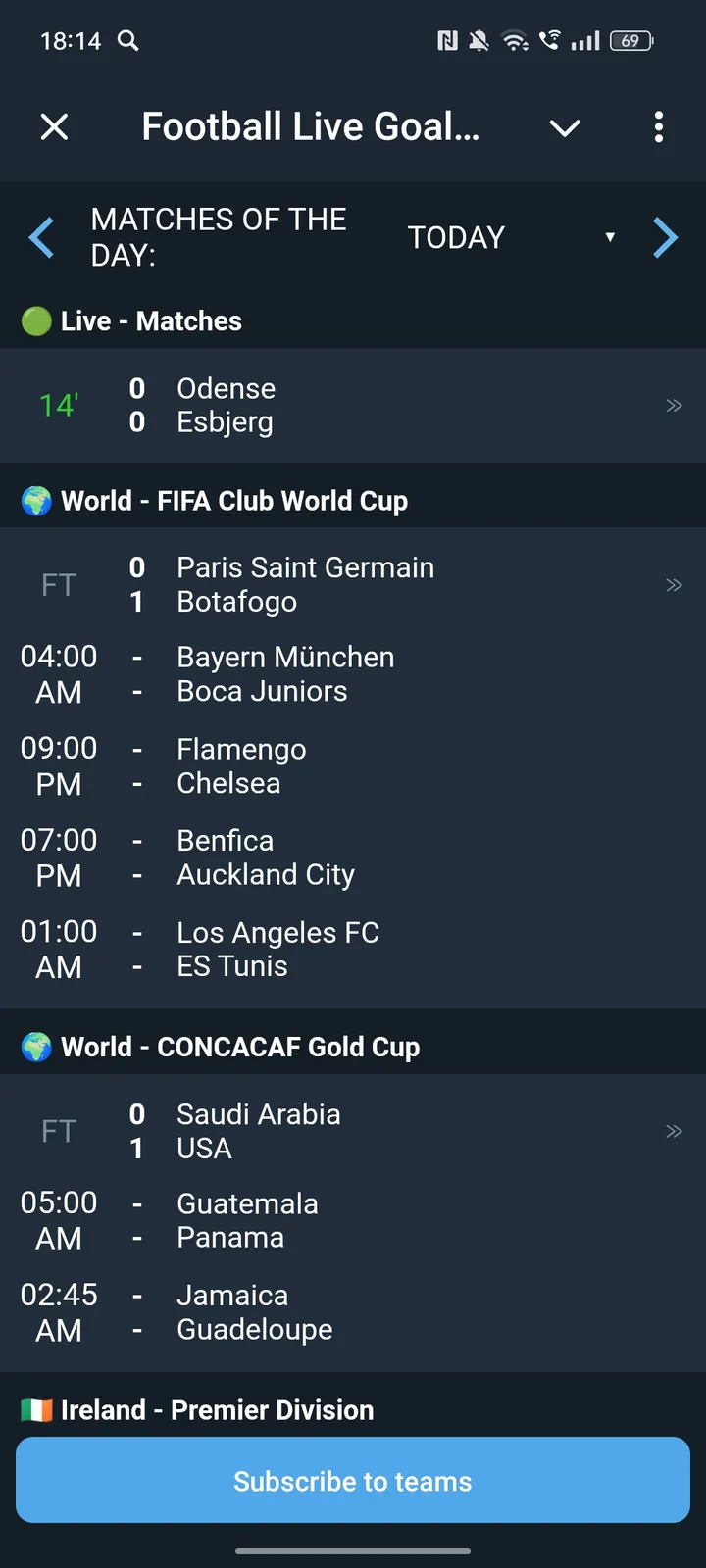 Football Live Goals Bot — Screenshot 1