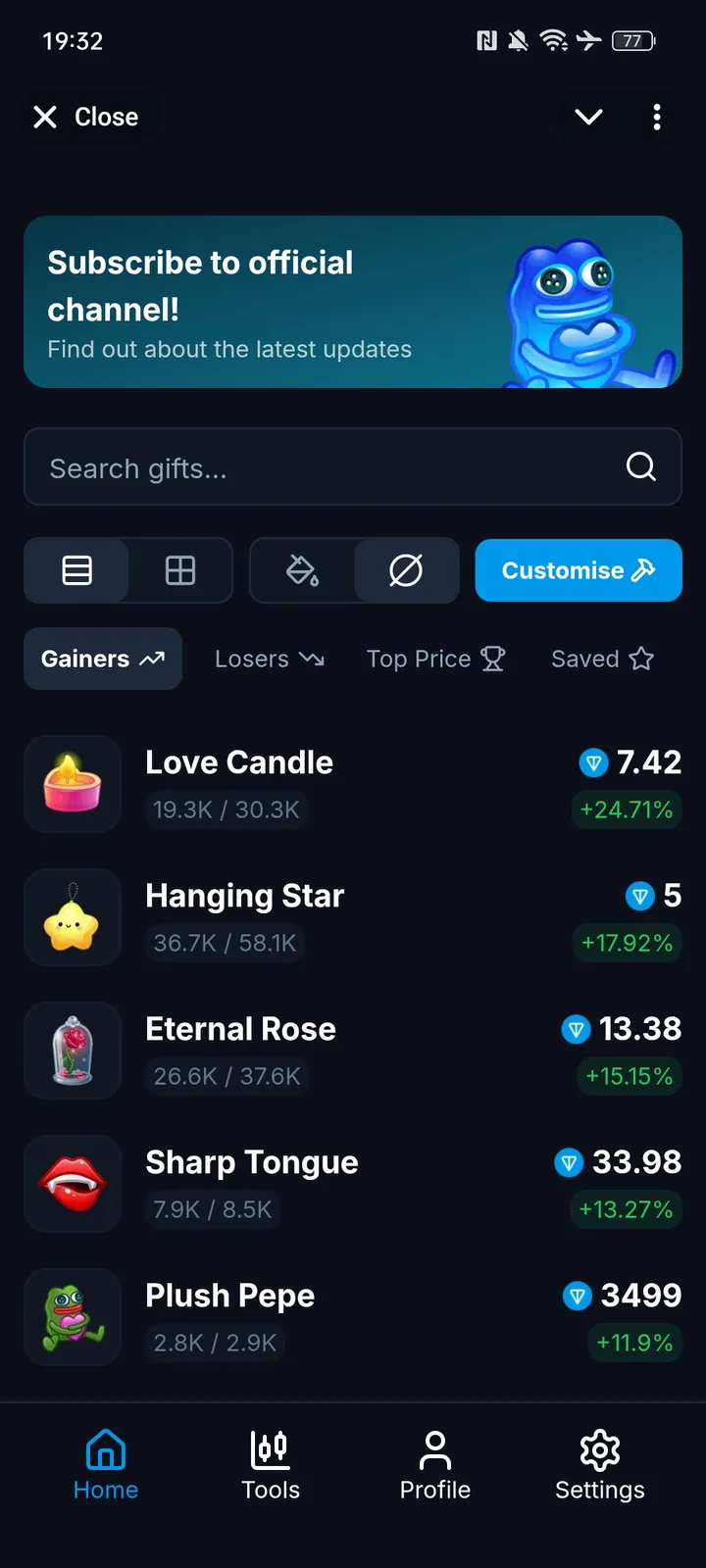 Gift Charts Bot — Screenshot 1