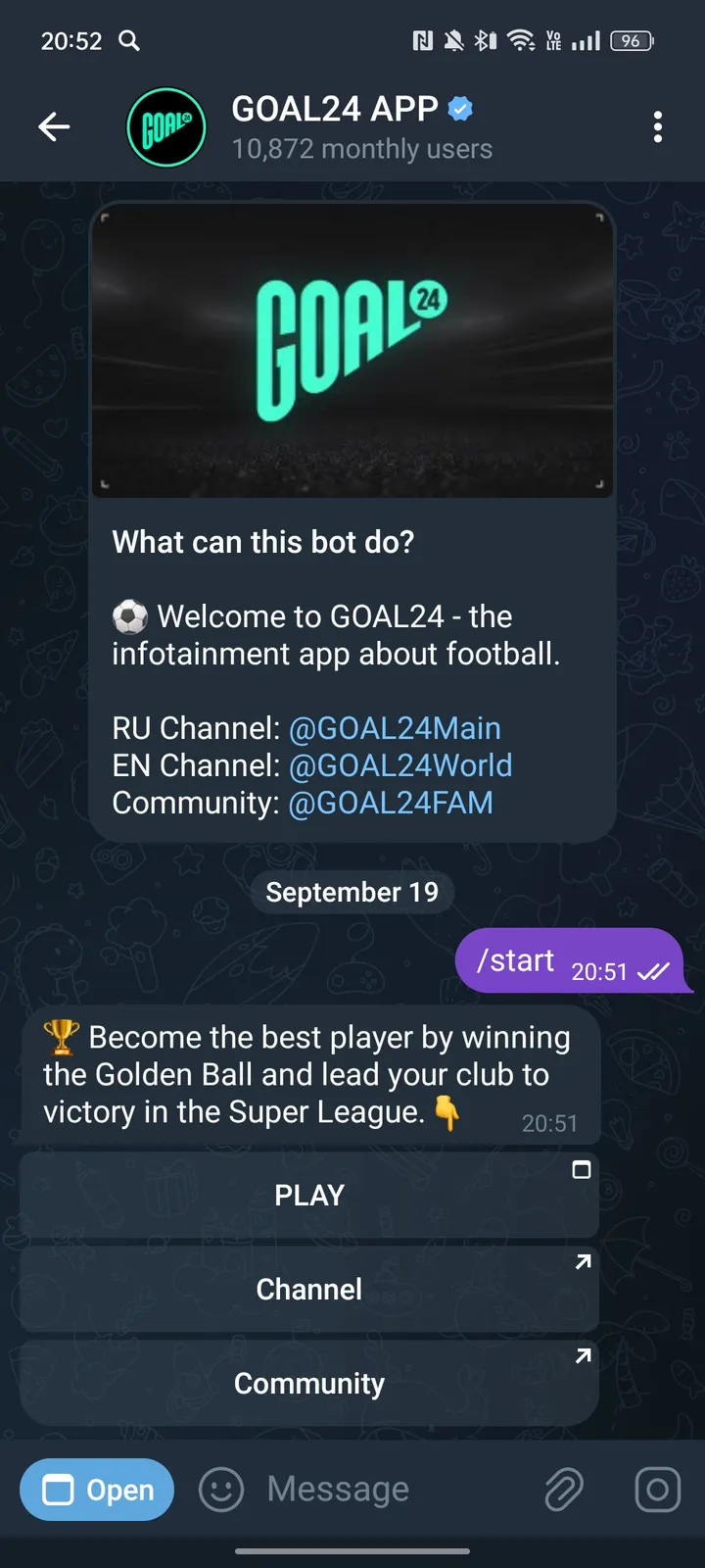 GOAL24 APP — Screenshot 2