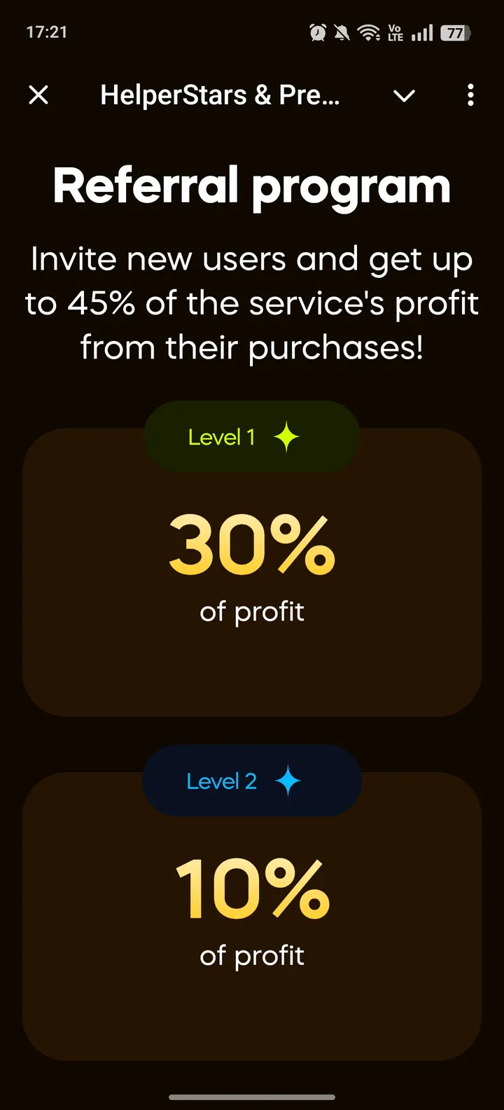 HelperStars & Premium — Screenshot 4