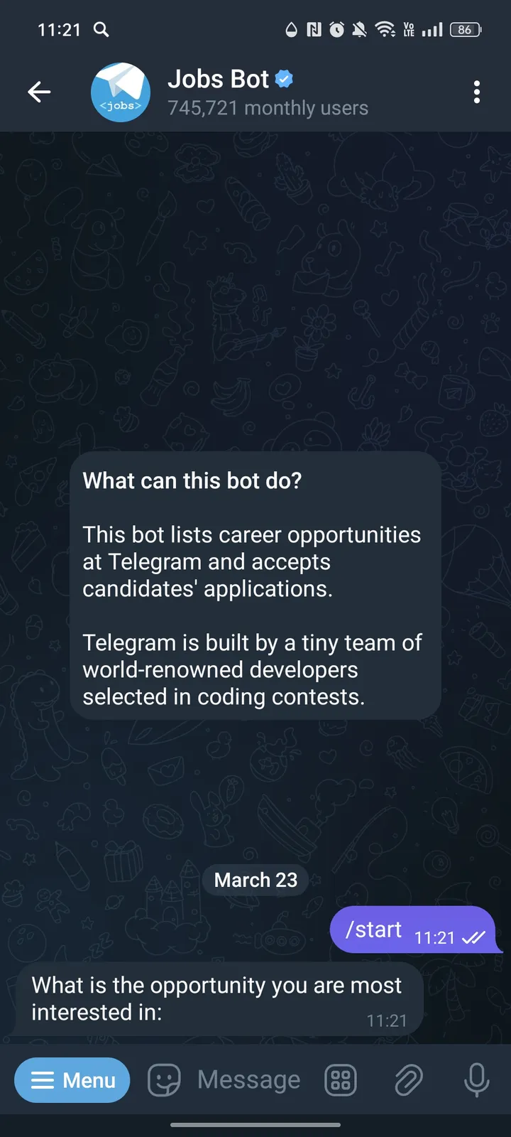 Jobs Bot — Screenshot 1