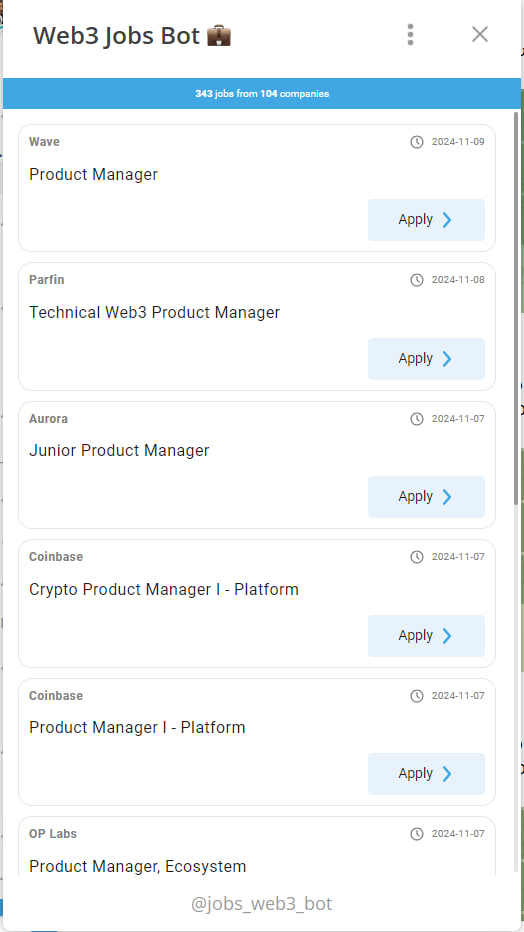 Web3 Jobs Bot 💼 — Screenshot 1