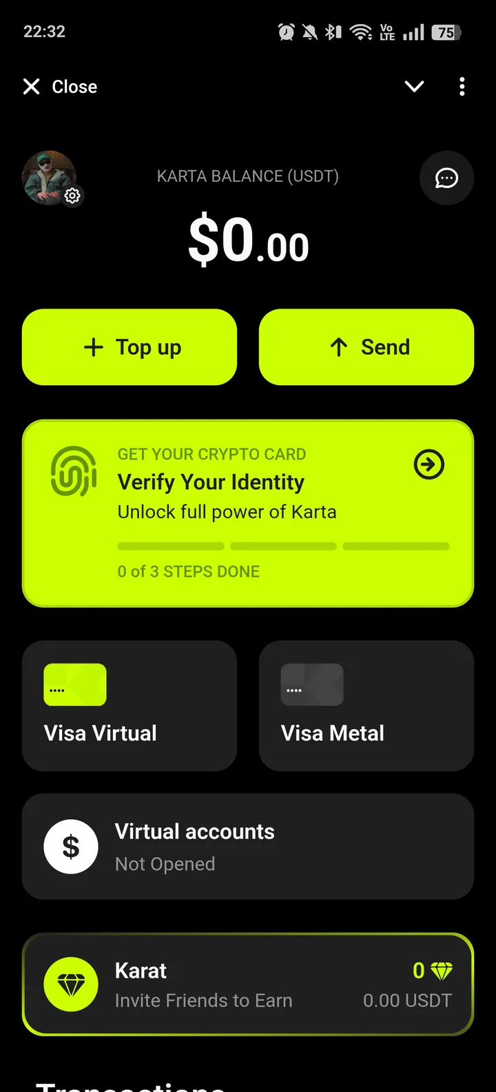 Karta - Crypto card & wallet — Screenshot 1