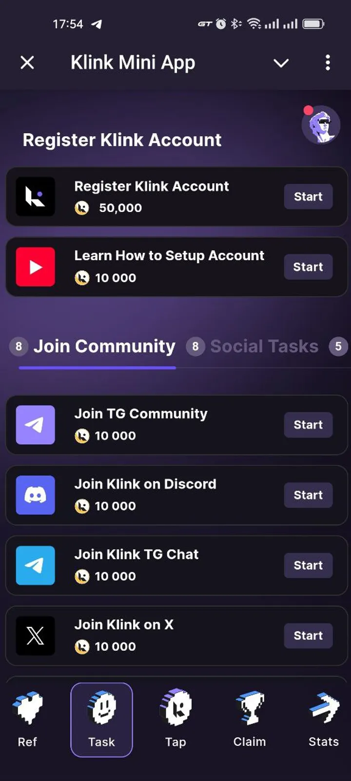 Klink Mini App — Screenshot 2