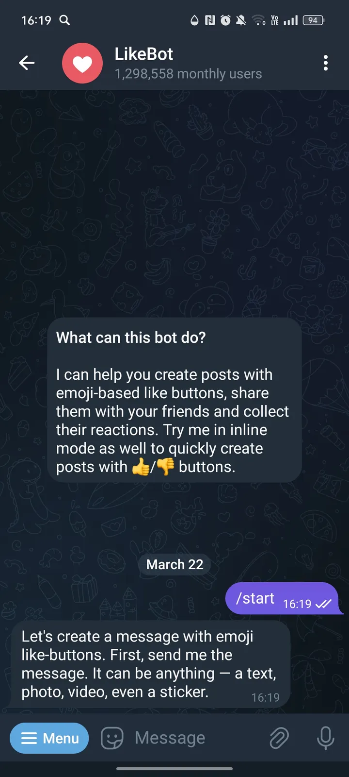 LikeBot — Screenshot 1