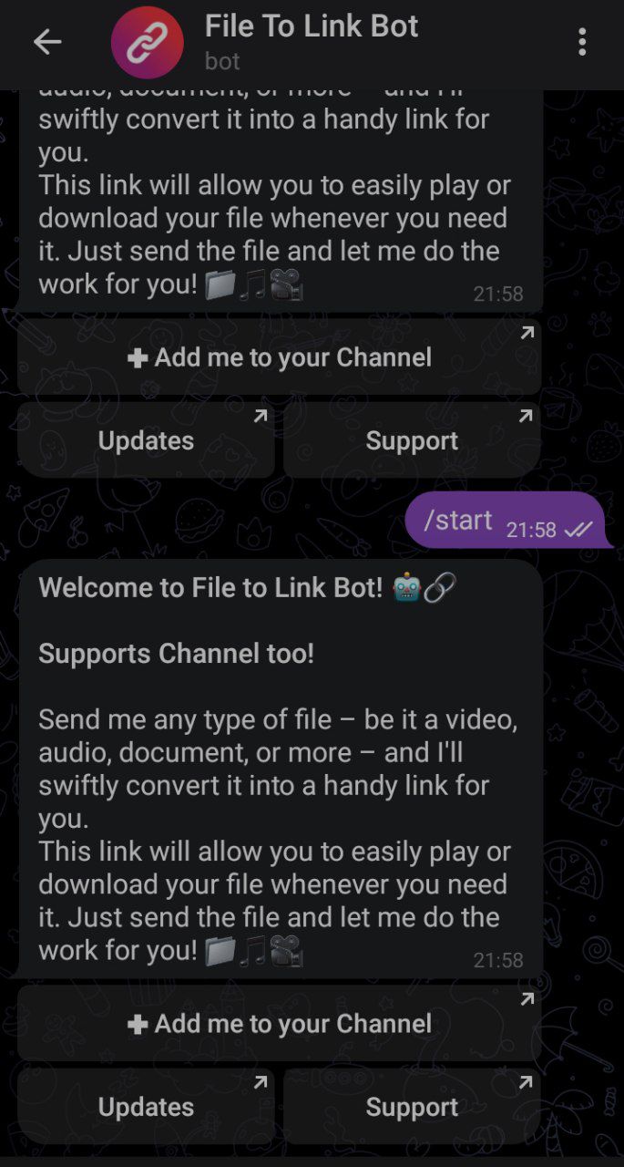 File To Link Bot — Screenshot 1
