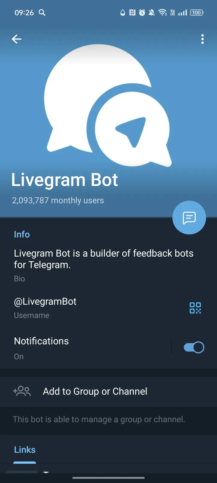 Livegram Bot — Screenshot 4