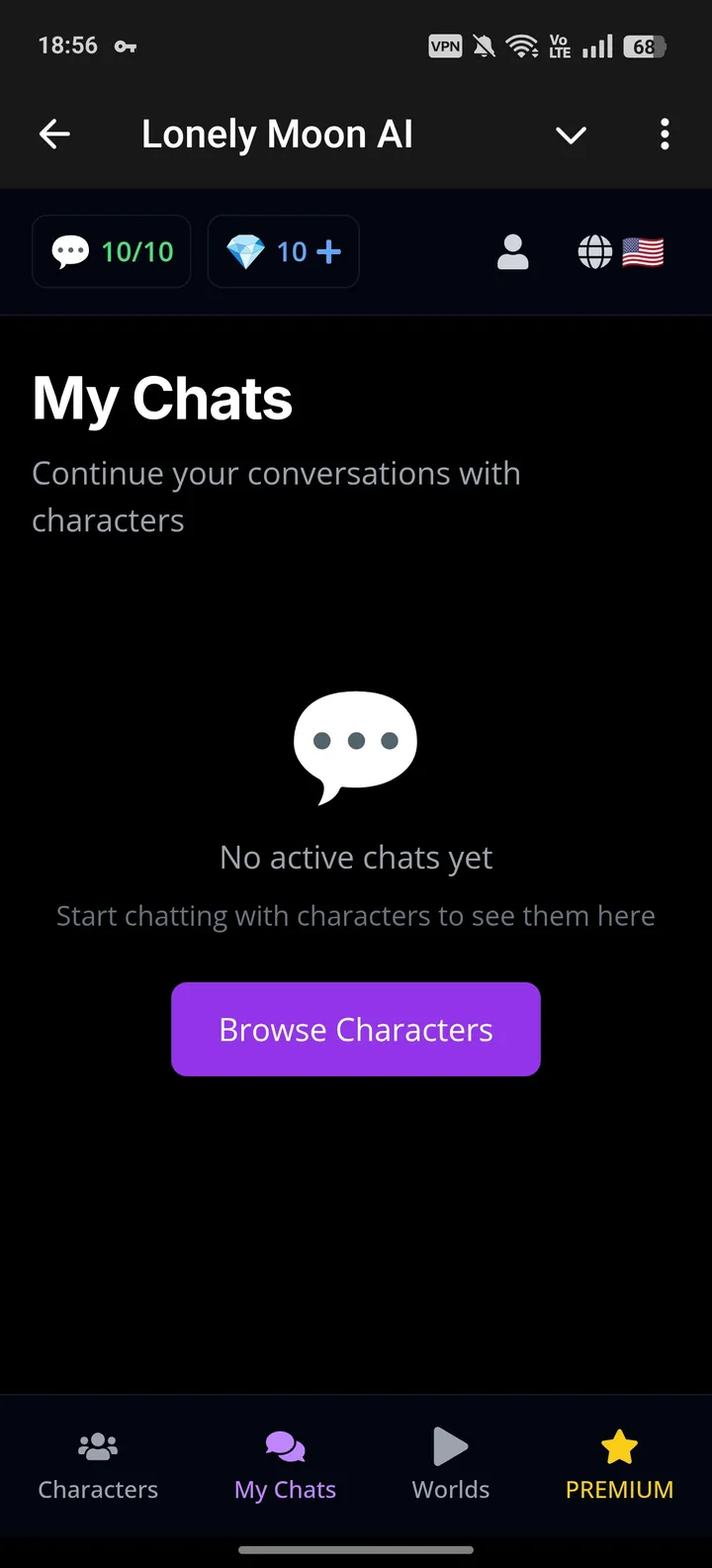 Lonely Moon AI — Screenshot 2