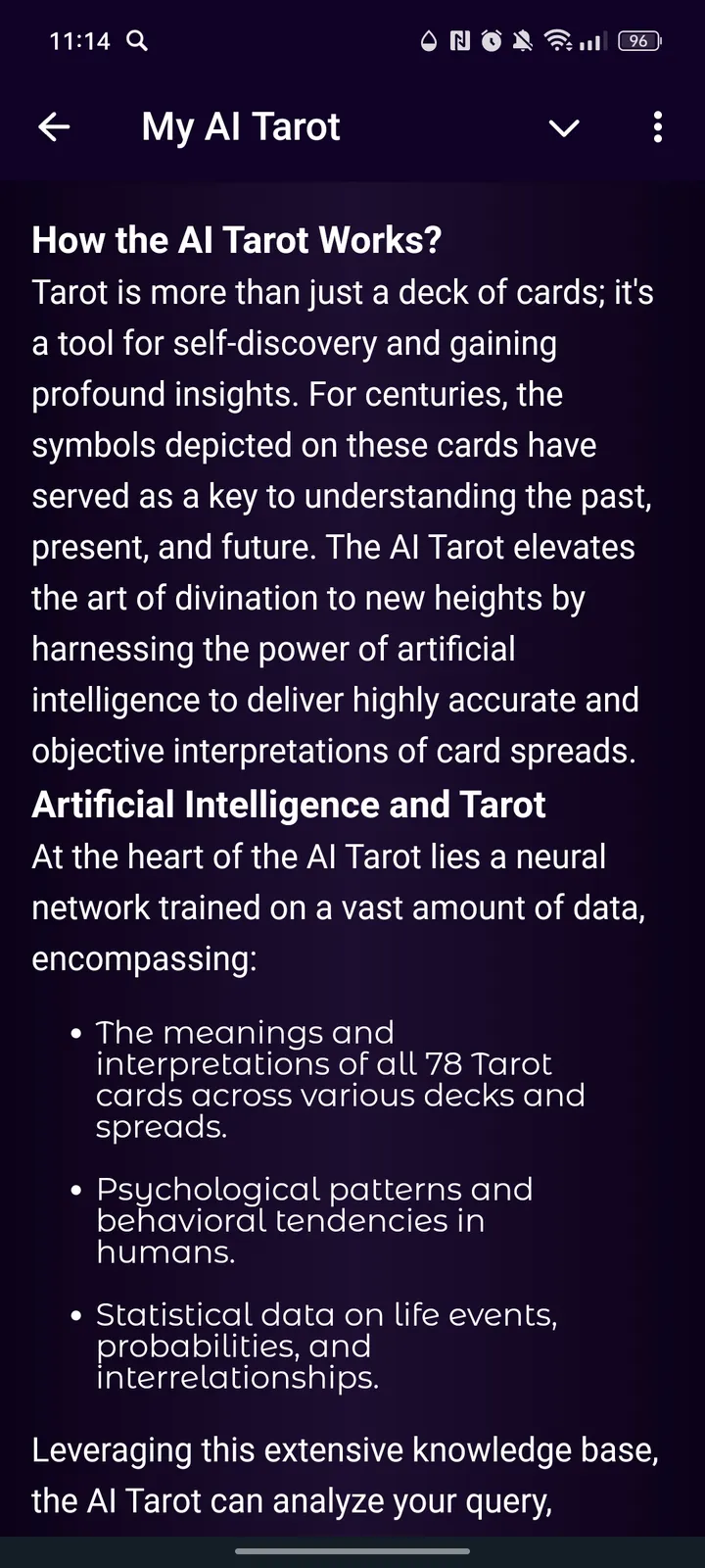 My AI Tarot — Screenshot 5