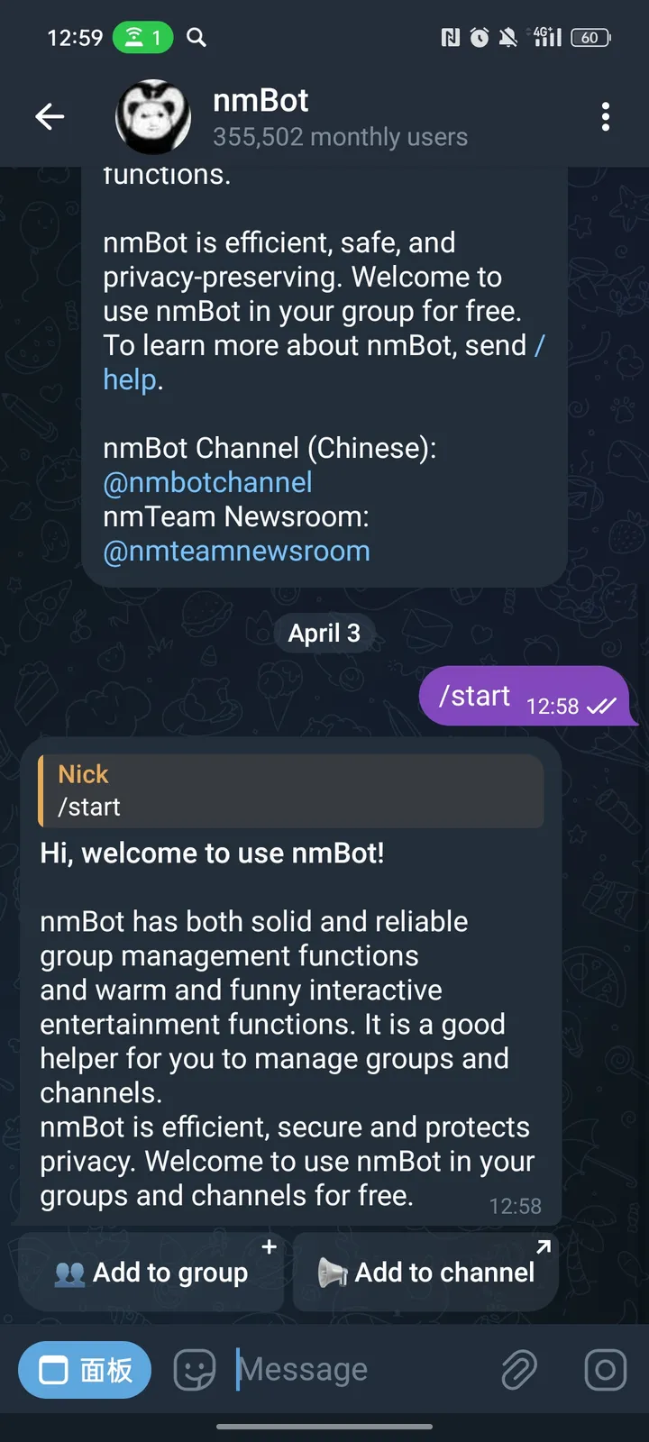 nmBot — Screenshot 2