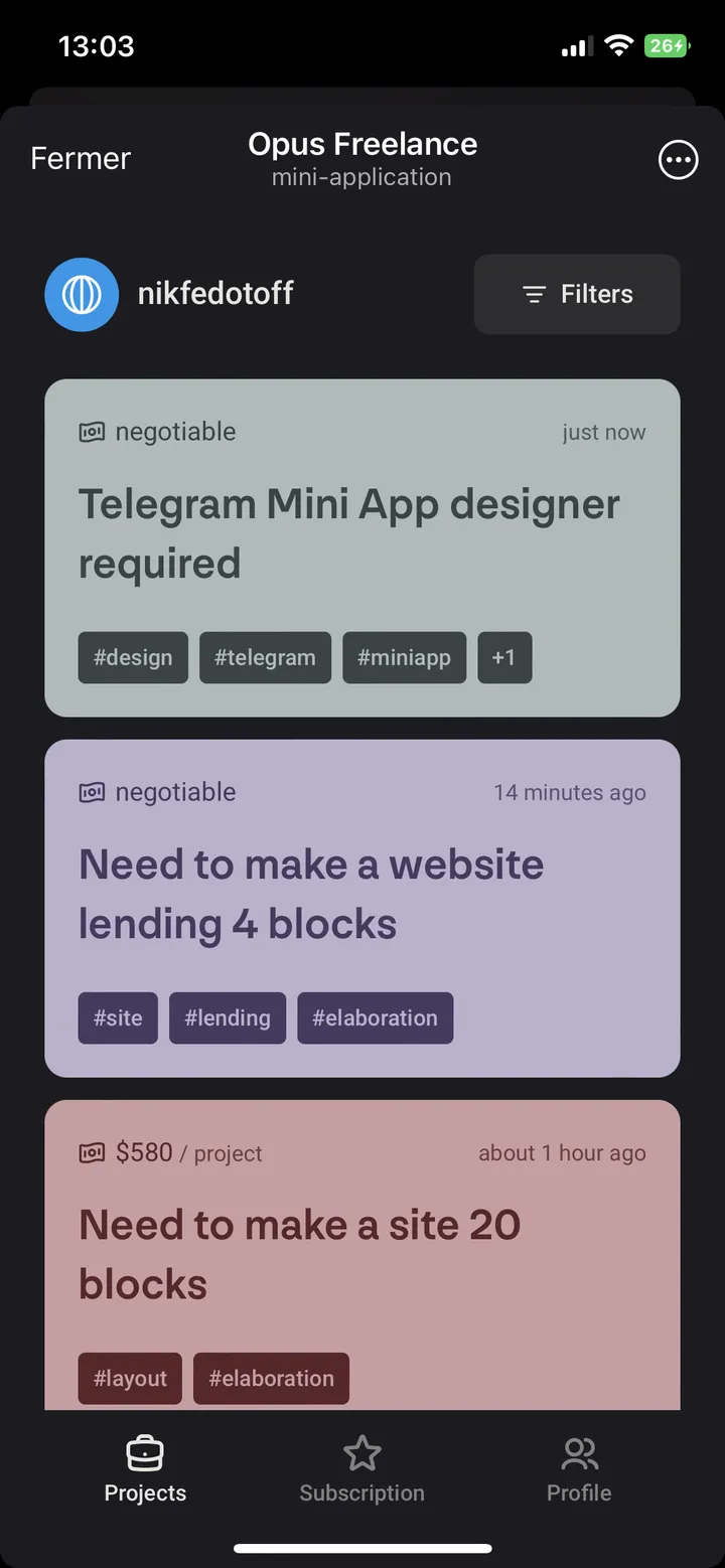 Opus Freelance — Screenshot 1