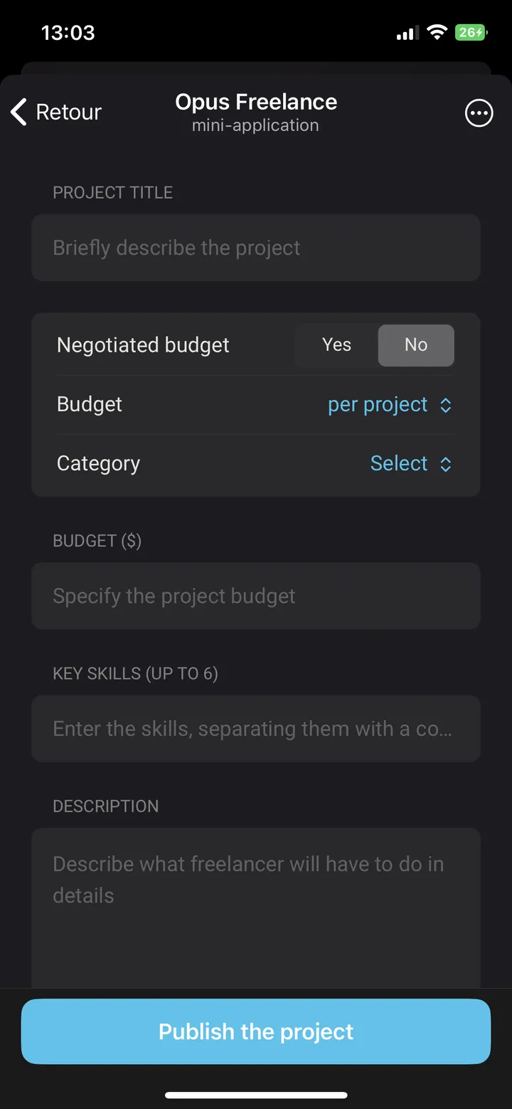 Opus Freelance — Screenshot 3