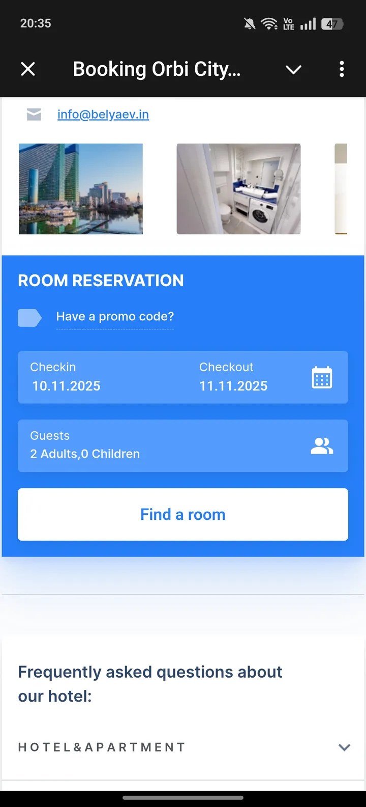Booking Orbi City Bot — Screenshot 1