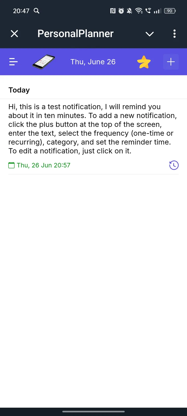 PersonalPlanner — Screenshot 1