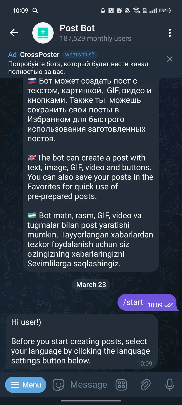 Post Bot — Screenshot 2