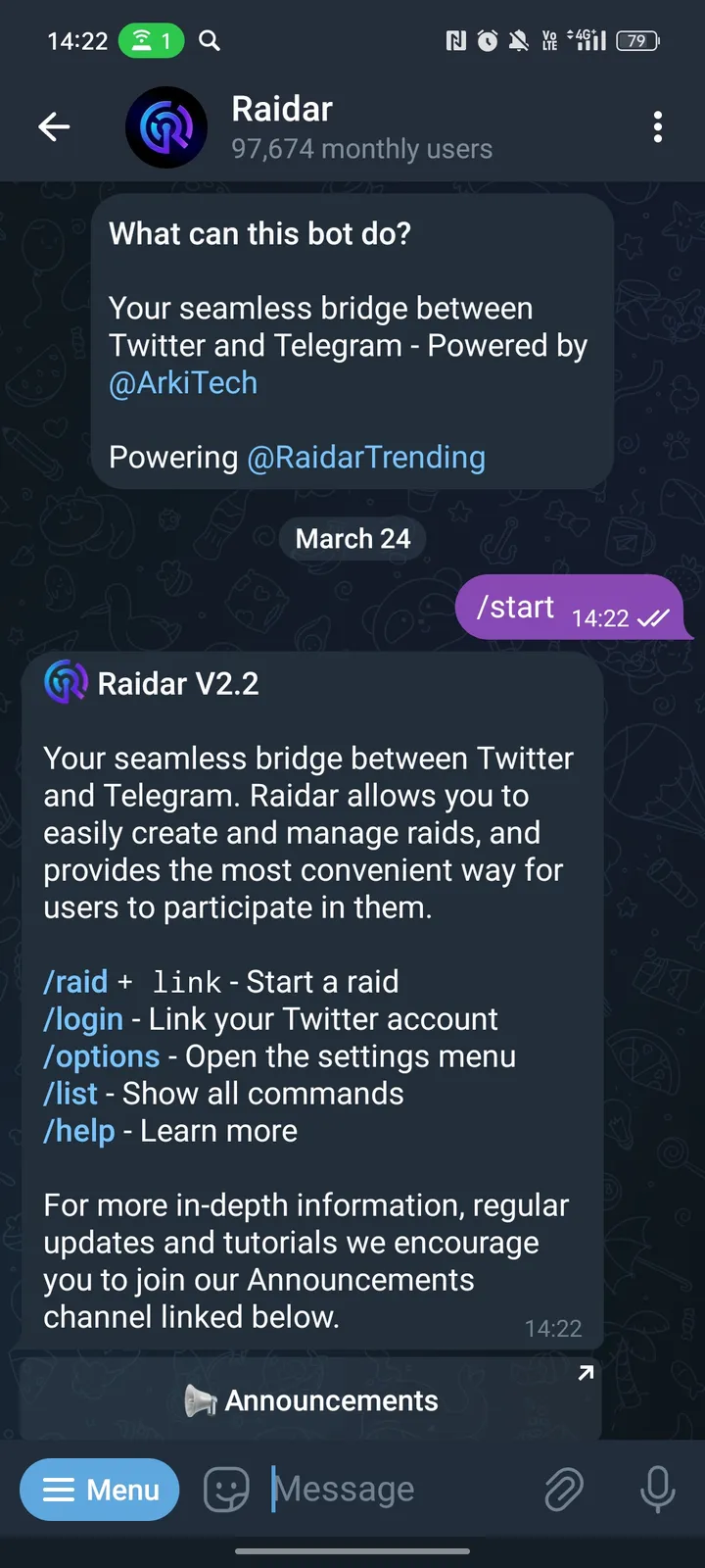 Raidar — Screenshot 1