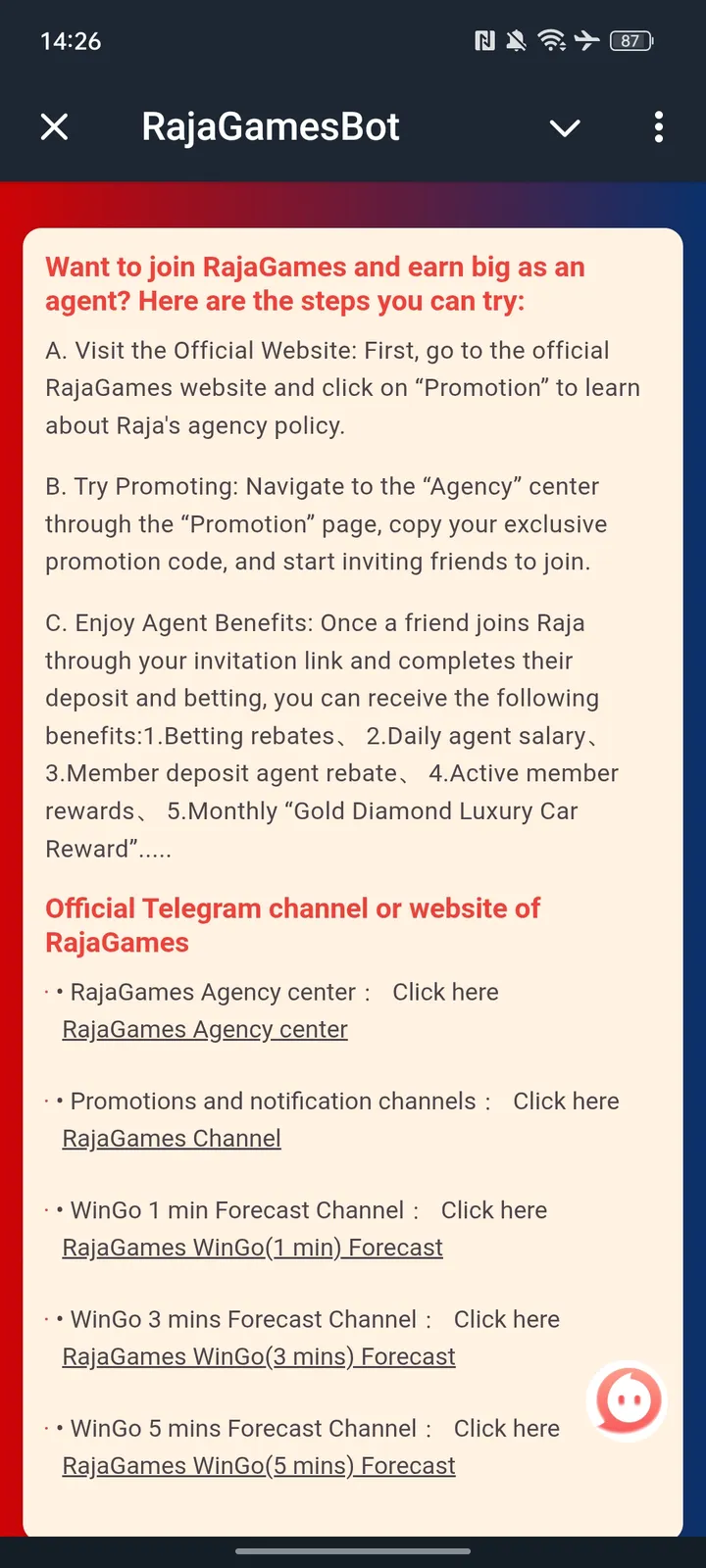 RajaGamesBot — Screenshot 3