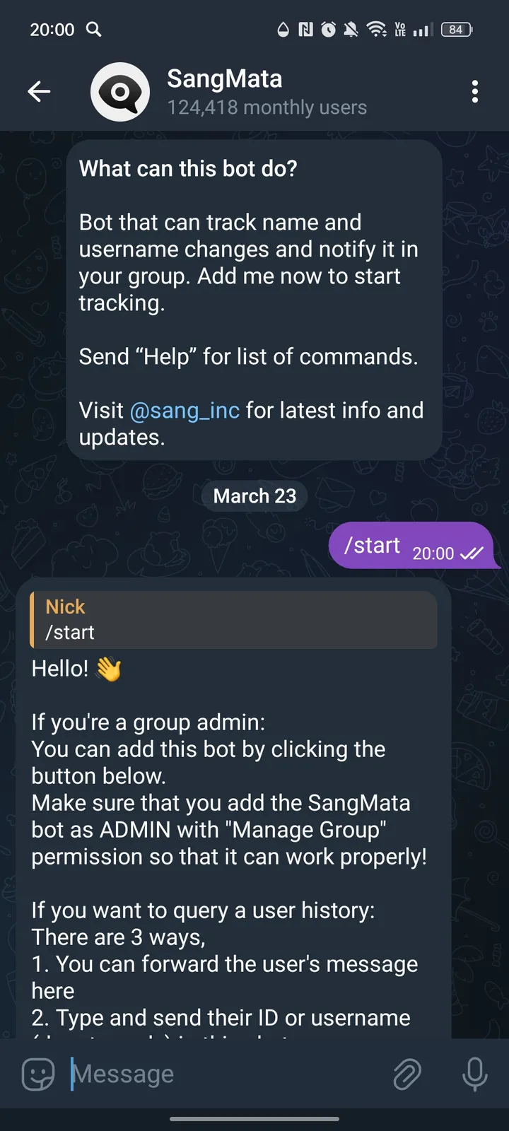 SangMata — Screenshot 1