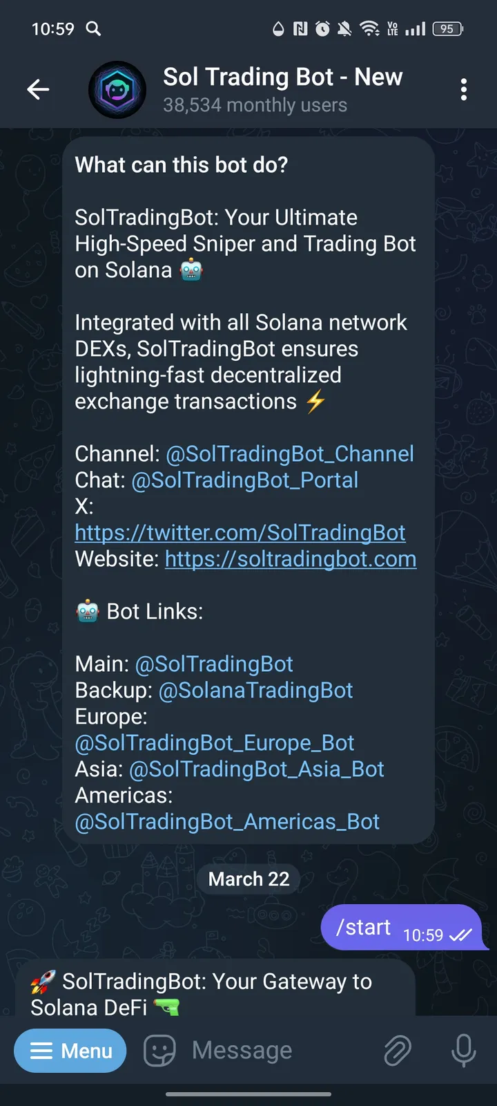 Sol Trading Bot - New — Screenshot 1